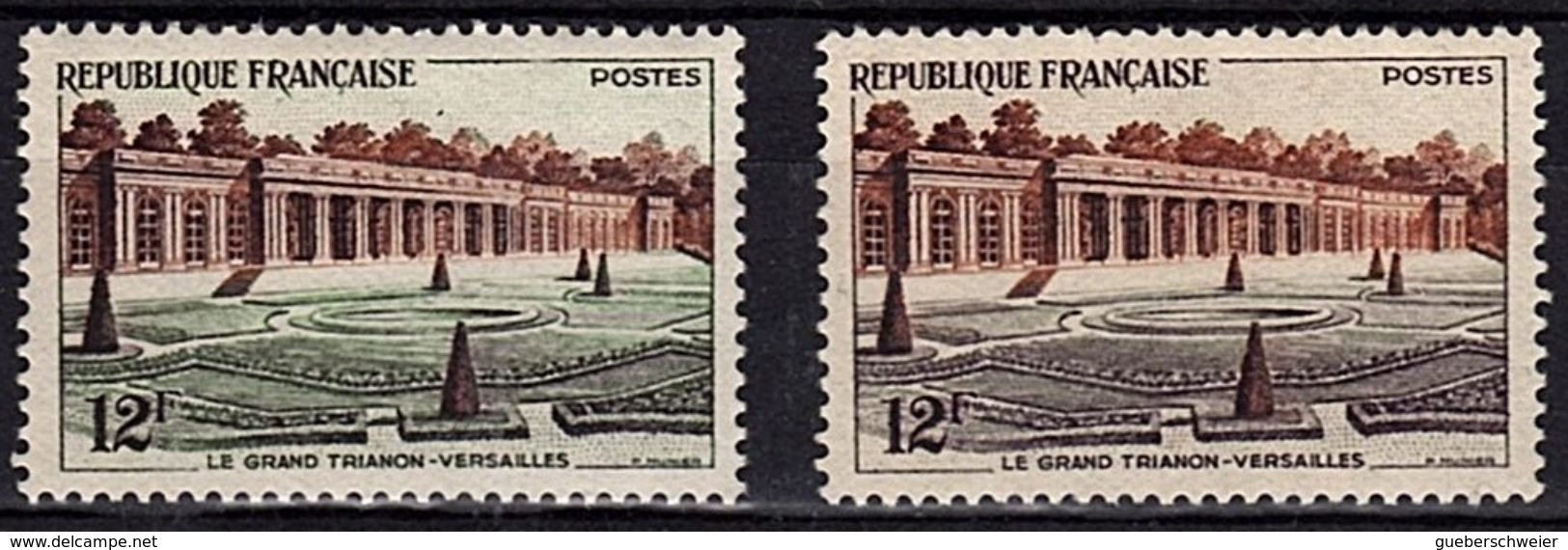 FR 107 - FRANCE N° 1059 Neufs** Versailles Grand Trianon Variété Pelouse Violette Au Lieu De Verte - Neufs