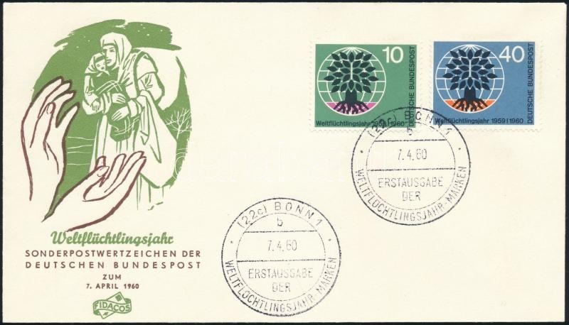 1960 Menekültek éve Sor FDC-n Mi 326-327 - Other & Unclassified