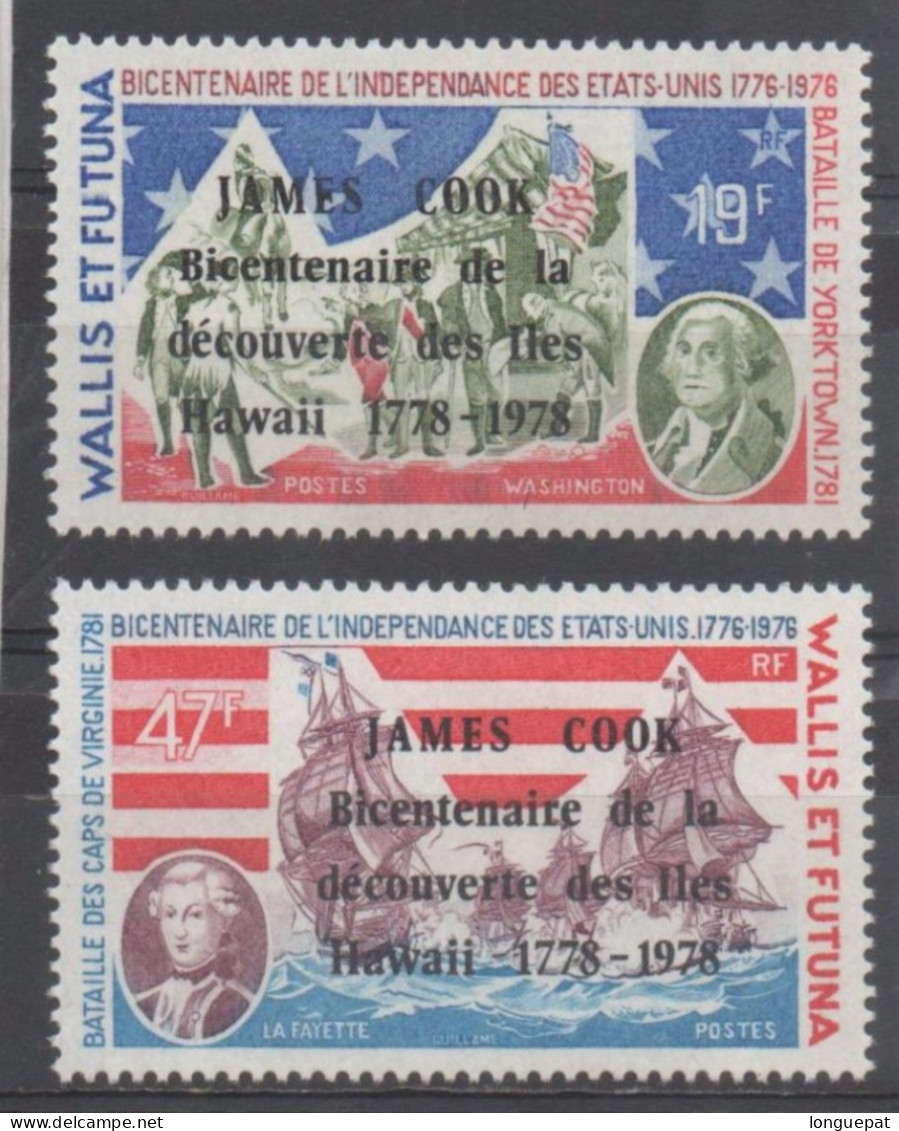 WALLIS Et FUTUNA - Découverte Des Îles Hawaii Par James COOK, Surcharge Sur Timbres "Indépendance Des Etats-Unis" - Unused Stamps