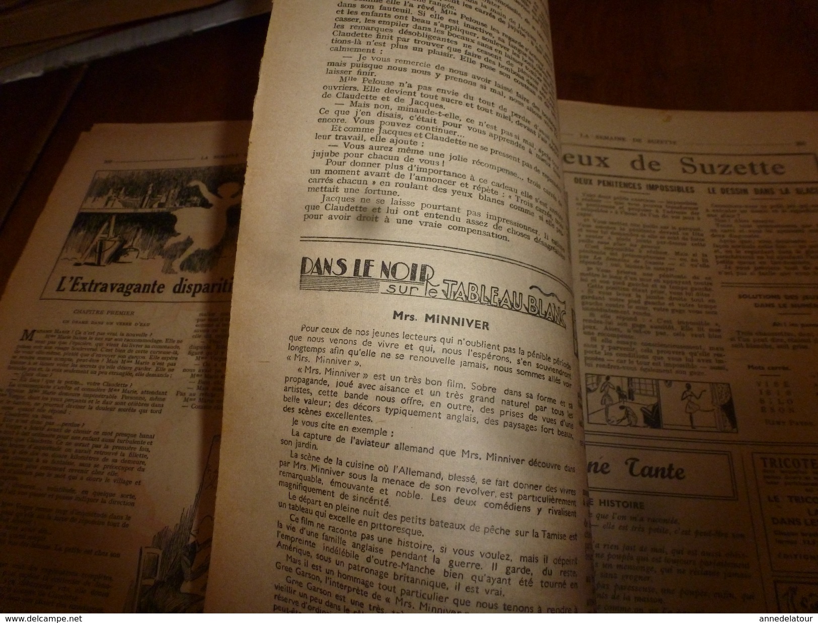 1947 LSDS :La Vie D'une Famille Anglaise Pendant La 2e Guerre Mondiale,remarquable Dans  " Mrs Minnivers "; Etc - La Semaine De Suzette