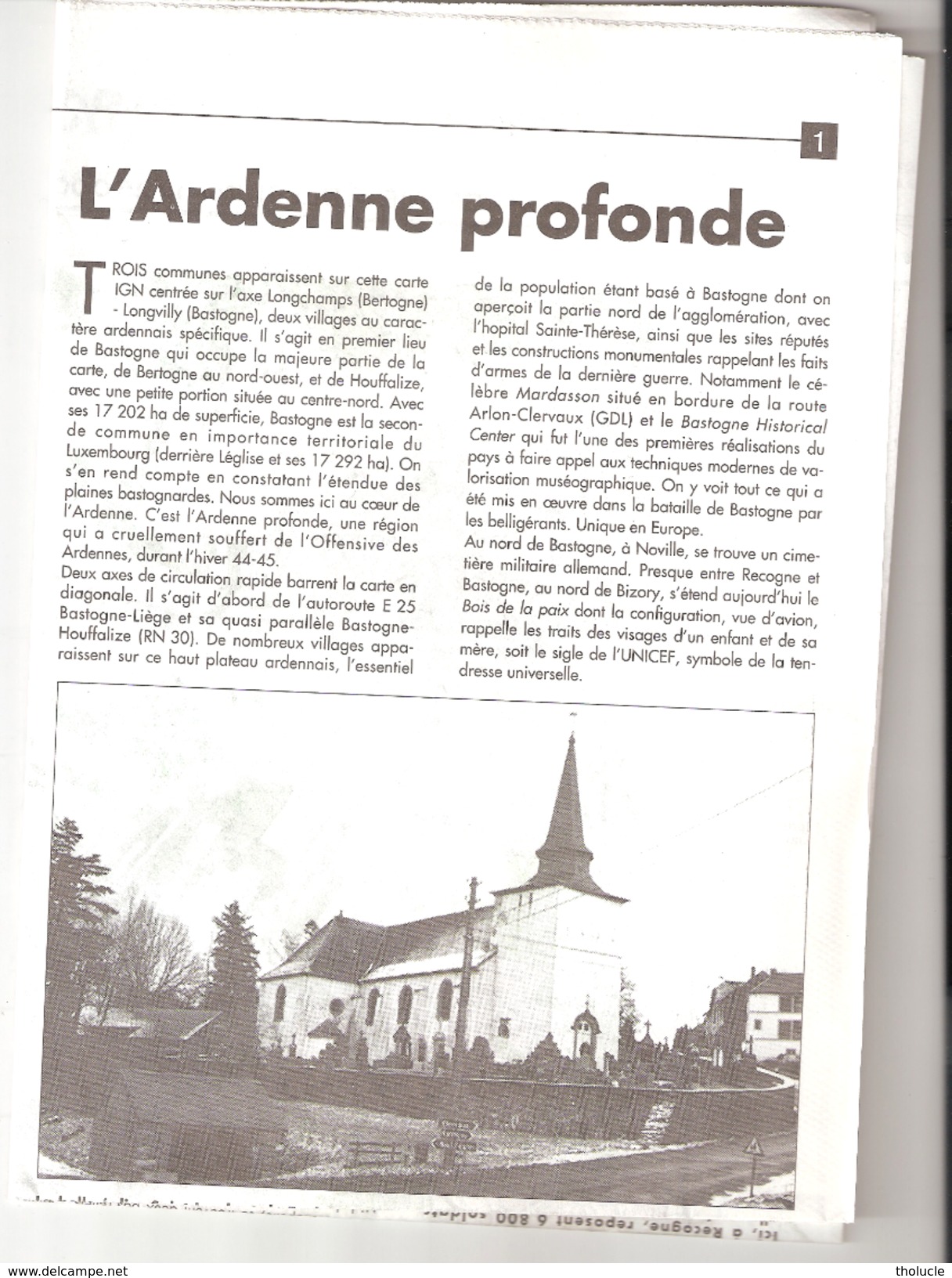 Longchamps-Bertogne-Longvilly (Bastogne)-Carte IGN-60/6-7-1/25000+texte (régionalisme)-edit.Vers L'Avenir-1996 - Topographical Maps