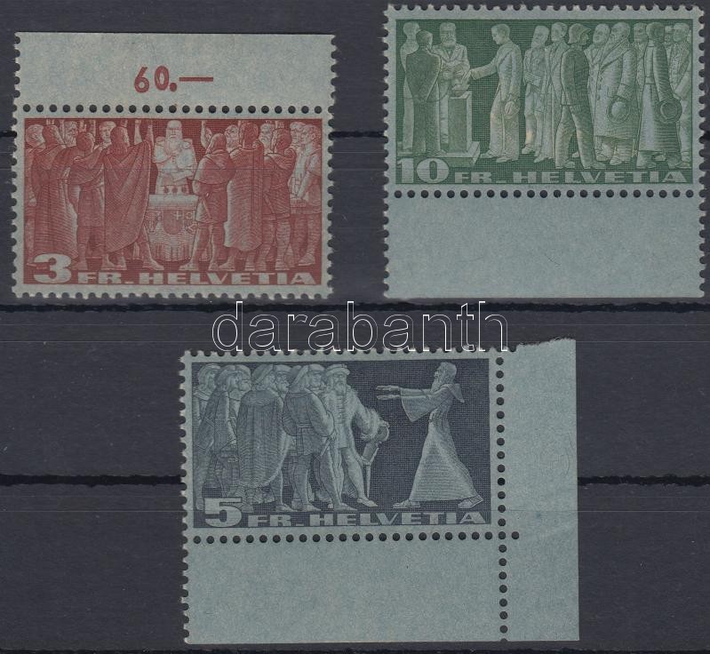 ** 1938 Mi 328 V-330 V ívszéli Sor / Margin Set - Autres & Non Classés