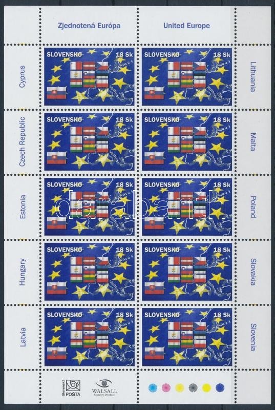 ** 2004 Belépés Az Európai Unióba Kisív Mi 484 - Autres & Non Classés