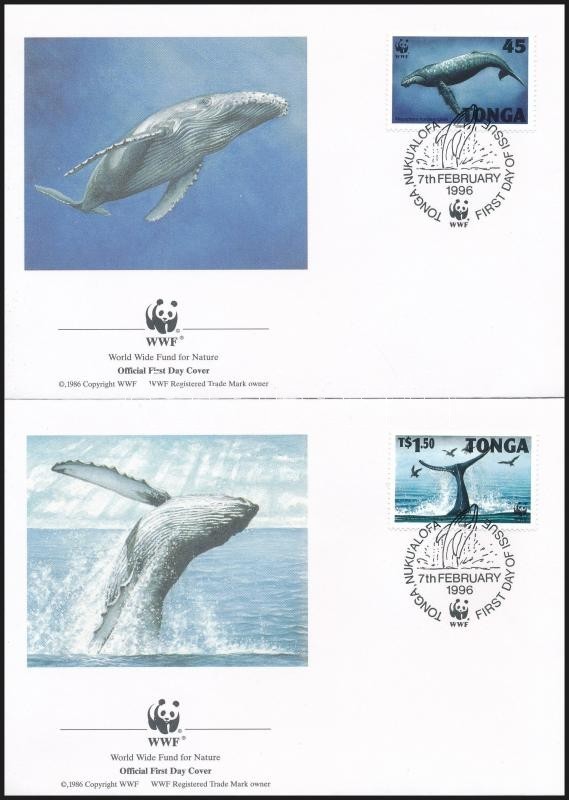 1996 WWF: Hosszúszárnyú Bálna Sor Mi 1400-1403 4 Db FDC-n - Autres & Non Classés