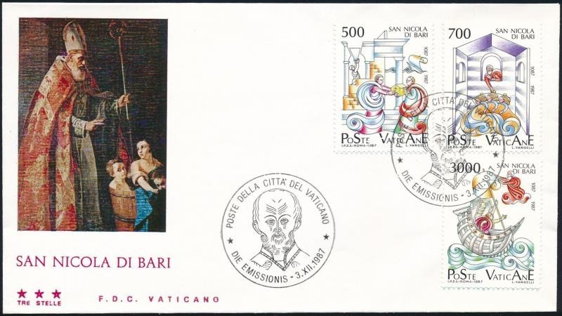 1987 Szent Miklós Ereklyéi Sor FDC-n Mi 934-936 - Autres & Non Classés