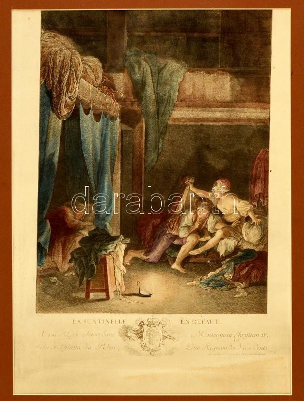 La Sentinelle En Défaut C. Műve Alapján Készült Színezett Rézmetszet 1771-ből. Metsző: Nicolas Delaunay. Kartonra Kasíro - Prints & Engravings