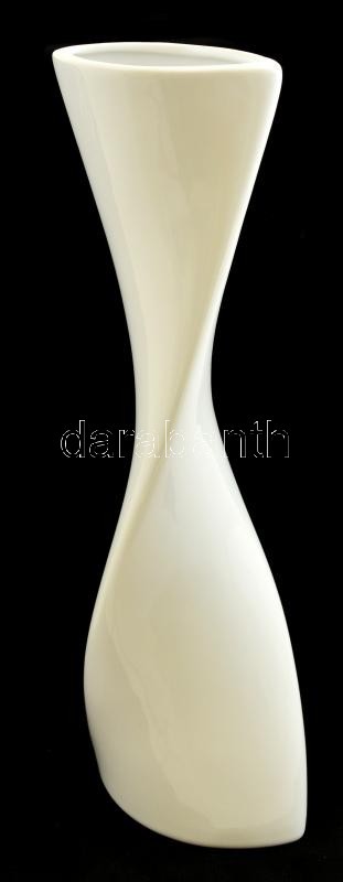 Dekoratív Csavart Porcelán Váza, Jelzés Nélkül, M: 41,5 Cm - Other & Unclassified