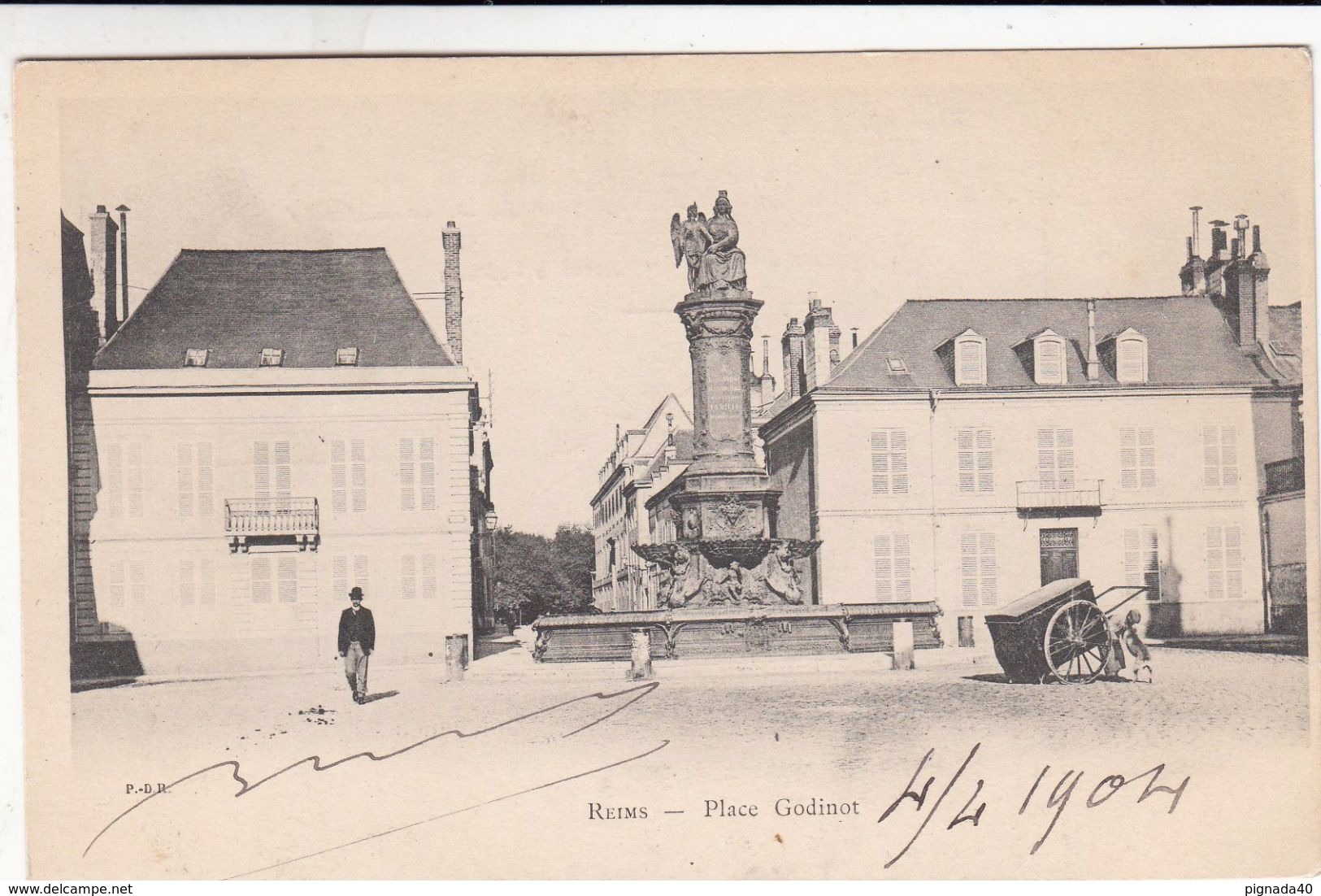 Cp , 51 , REIMS , Place Godinot - Reims