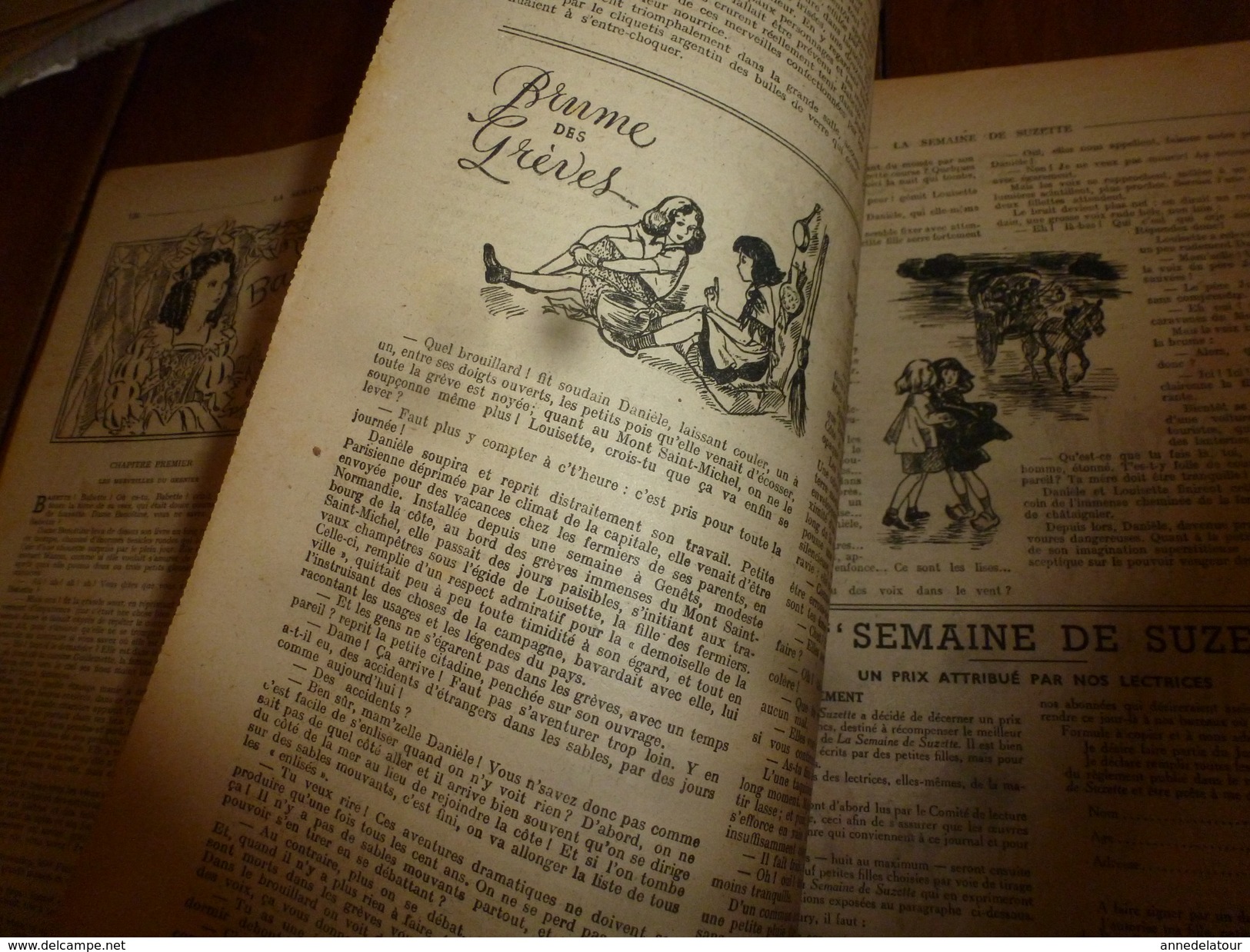 1947 LSDS : Une Autre Variante De L'histoire ----> LE CORBEAU ET LE RENARD ,illustrée Par G. Tisserand; Etc - La Semaine De Suzette