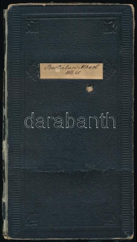 1920-1927 A Budapesti Királyi József Műegyetem Mérnök-közgazdász Leckekönyve, Bertalan Albert Mérnök Részére. Az Egyetem - Unclassified