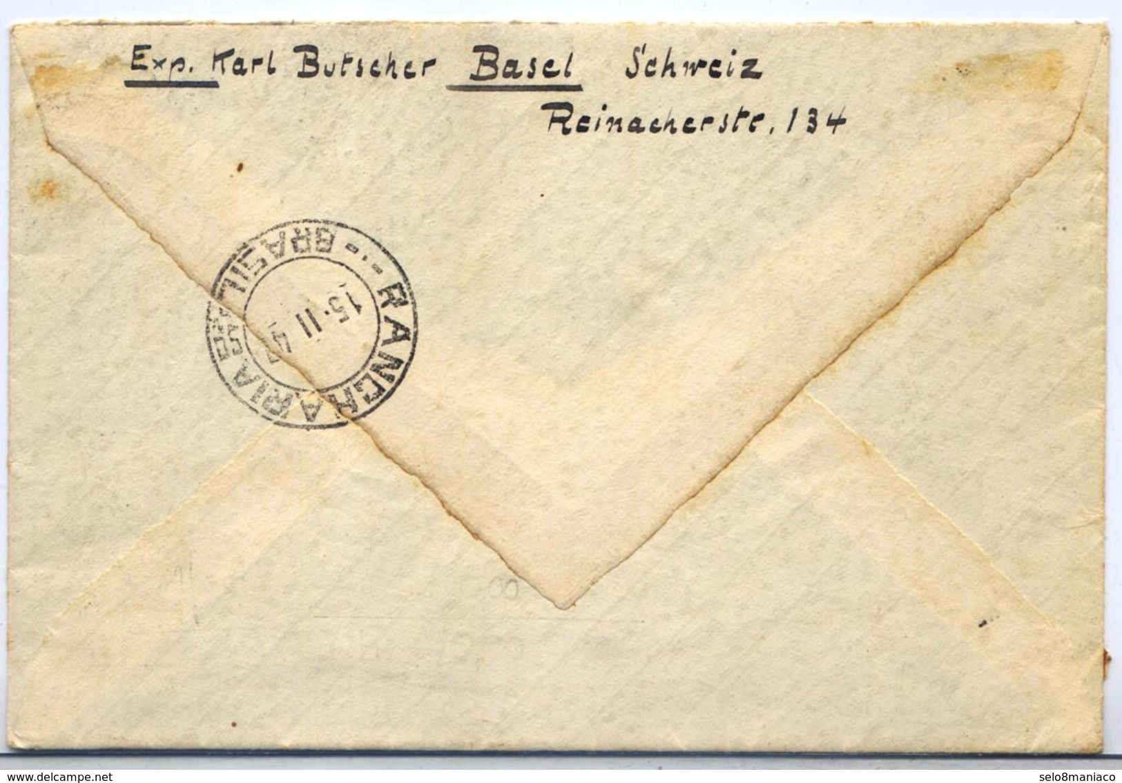 C1485-Switzerland-Registered Cover From Basel To Rancharia, SP, Brazil-1946 - Covers & Documents