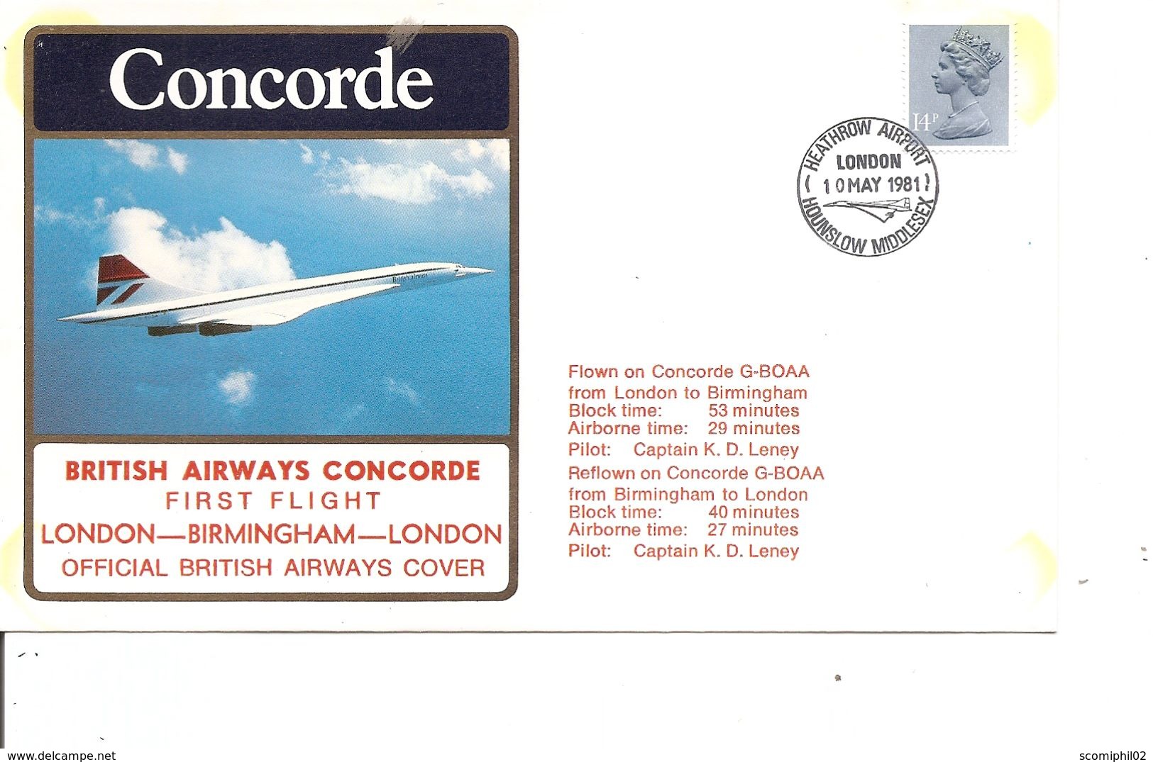 Concorde ( Vol Londres -Birmingham - Londres De 1981 à Voir) - Concorde