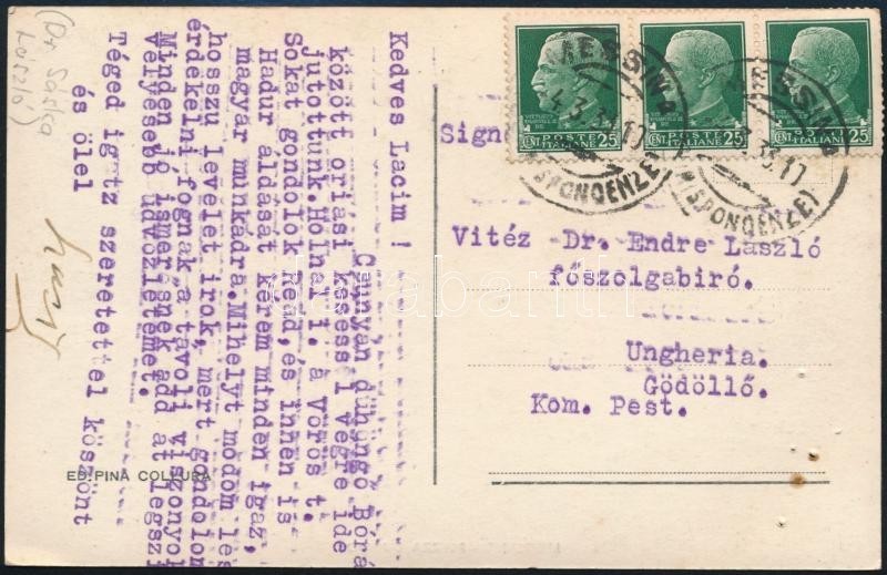 Sáska László (1890-1978) Orvos, Szakíró Megírt Képeslapja Endre László Későbbi Nyilas Politikusnak - Autres & Non Classés