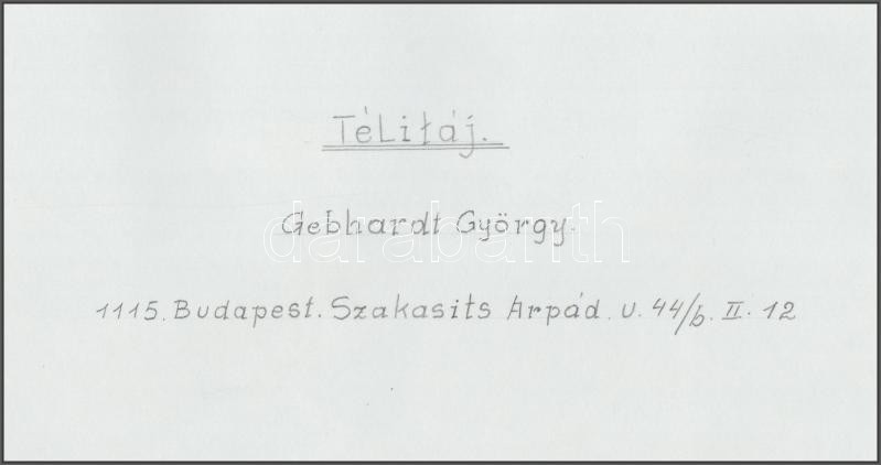 Cca 1971 Gebhardt György (1910-1993) Budapesti Fotóművész Hagyatékából 2 Db Vintage Fénykép (téli Tájak), Feliratozva, 4 - Other & Unclassified