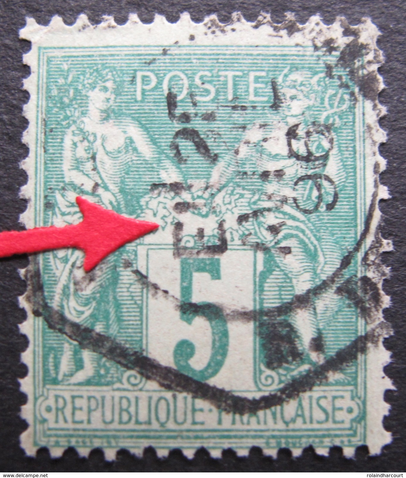 LOT GD/V93 - SAGE Type II N°75 - CACHET PARIS 25 AVRIL 1896 - " E1 " LEVEE EXCEPTIONNELLE - 1876-1898 Sage (Type II)