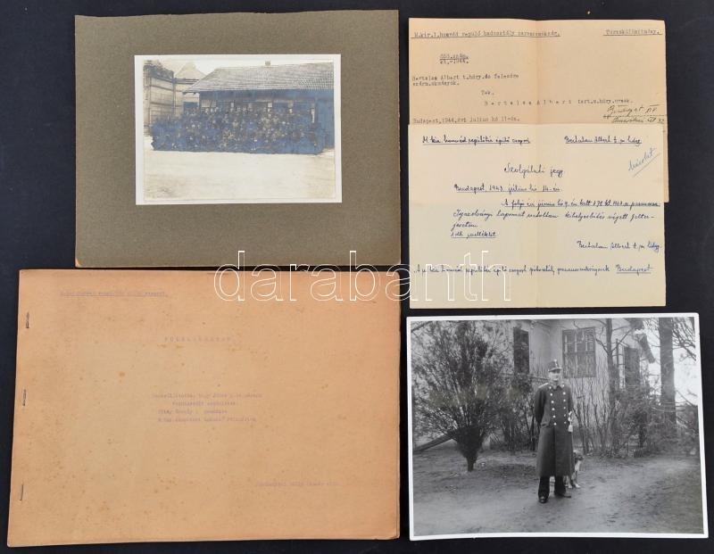 Cca 1940 M. Kir Honvéd Repülőtérépítő Zászlóalj Katonájának Anyaga: Fényképek, Igazolások, Jegyzet - Other & Unclassified