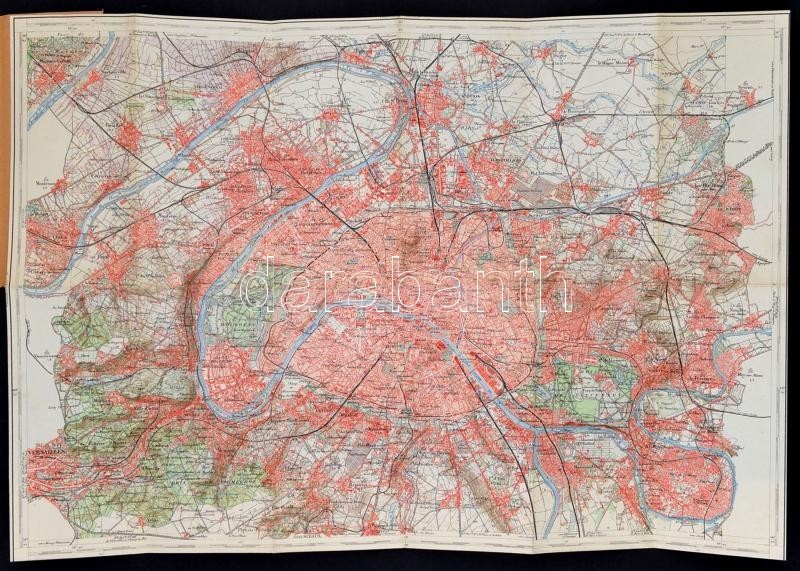 Cca 1915 2 Db Francia Katonai Térkép Az I. Világháborúból. Párizs és Környéke. Jó állapotban / 2 Military Maps From WW.  - Autres & Non Classés