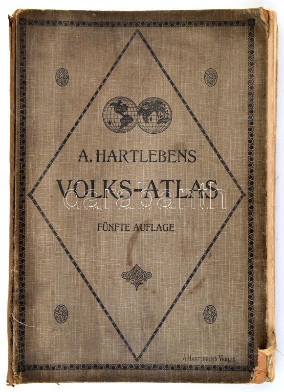 A. Hartlebens Volks Atlas - Fünfte Auflage Berlin Cca 1900. 125p. Sérült Félbőr Kötésben, Néhány Lap Sérült, De Hiánytal - Other & Unclassified