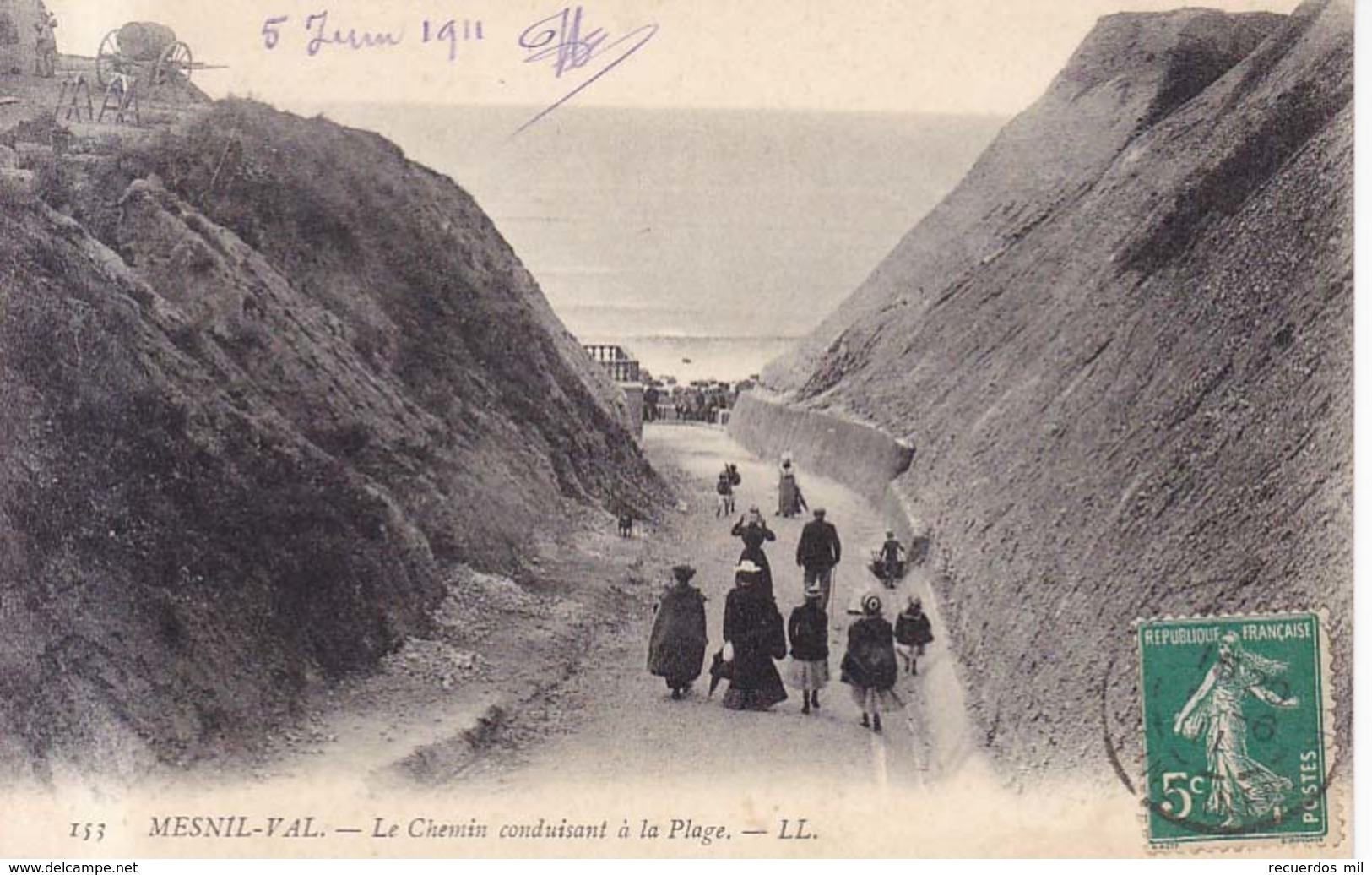 Mesnil Val Le Chemin A La Plage  1911 - Octeville