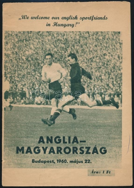 1960 Anglia-Magyarország Mérkőzés Műsorfüzet, érdekességekkel - Unclassified