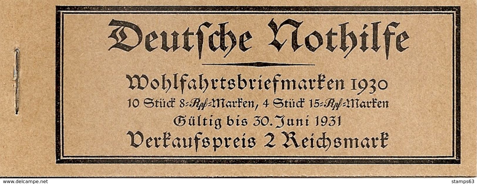 DEUTSCHES REICH / GERMANY EMPIRE, 1930, Booklet / Markenheftcehn MH 29.2 - Cuadernillos