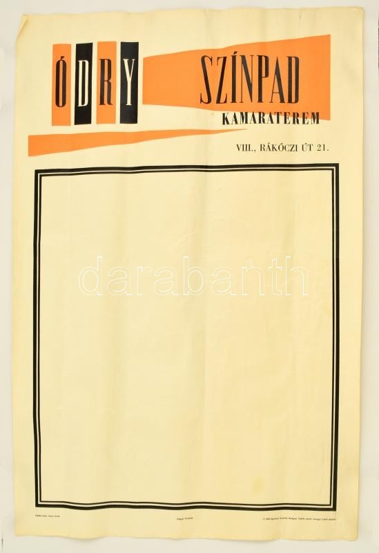 1977 Ódry Színpad, Kitöltetlen Színház Műsor Plakát, 3 Db, Hajtottak, 41x27 és 68x46 Cm - Other & Unclassified