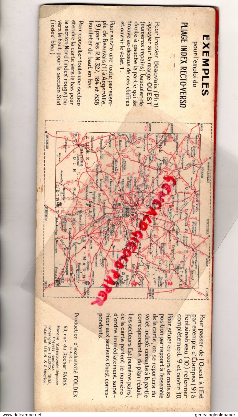 75-91-92-93-94-95-78-60-77-28-RARE BELLE CARTE ROUTIERE ILE DE FRANCE-PNEU HUTCHINSON FOLDEX-VELO-MOTO- 1935-PARIS-DREUX - Roadmaps