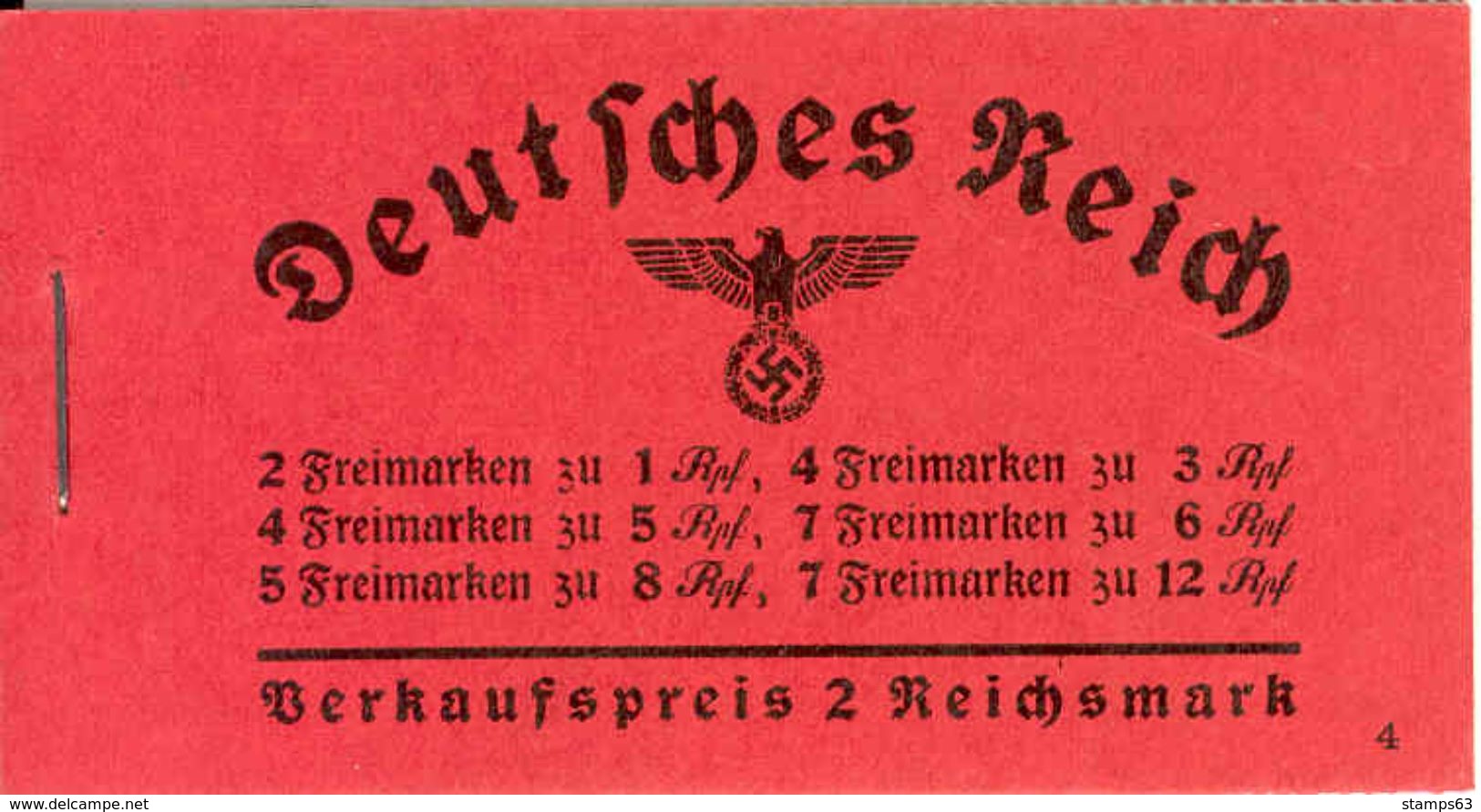 DEUTSCHES REICH / GERMANY EMPIRE, 1936, Booklet / Markenheftchen MH 36.3 - Cuadernillos