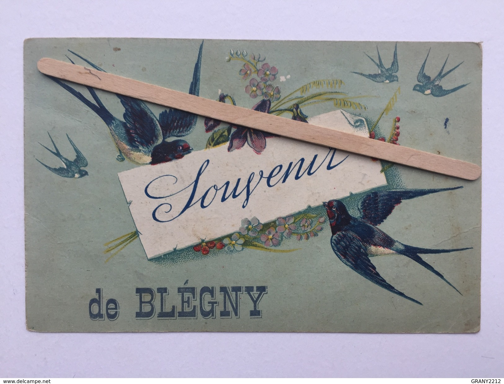 SOUVENIR DE BLÉGNY «  Hirondelles ,violettes « 1926 Édit M.G.A - Blegny