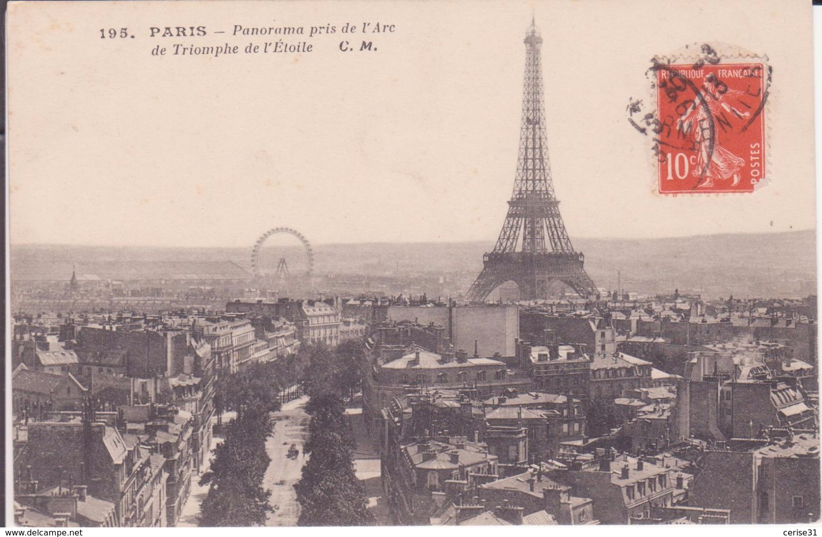 CPA - 195.  PARIS - Panorama Pris De L'arc De Triomphe De L'étoile - Arc De Triomphe