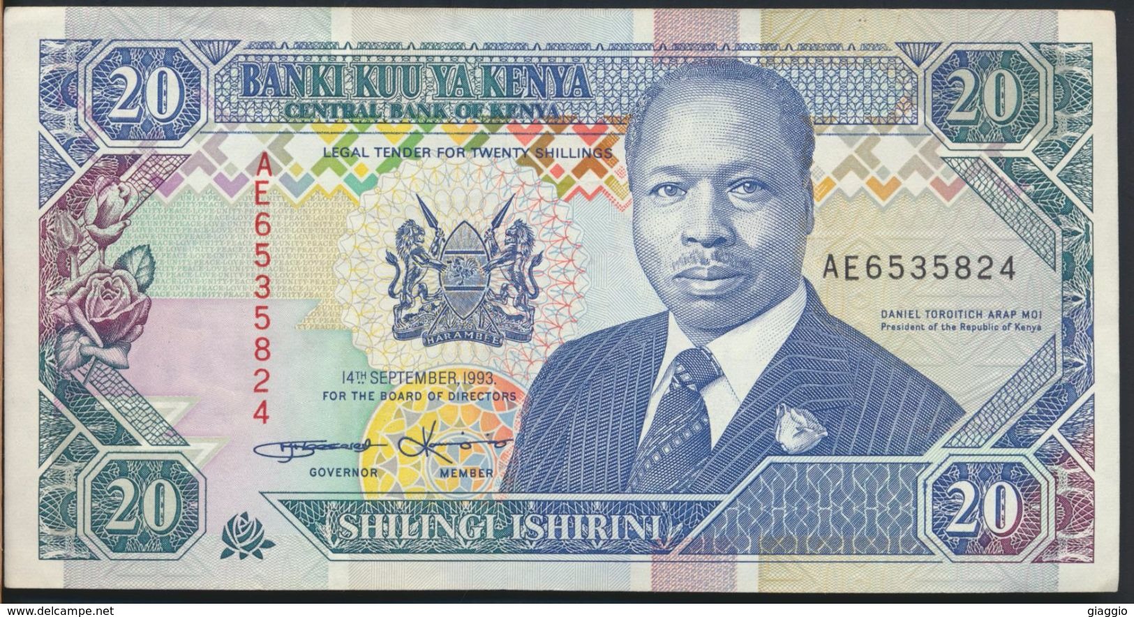 °°° KENYA - 20 SHILLINGS 1993 °°° - Kenya