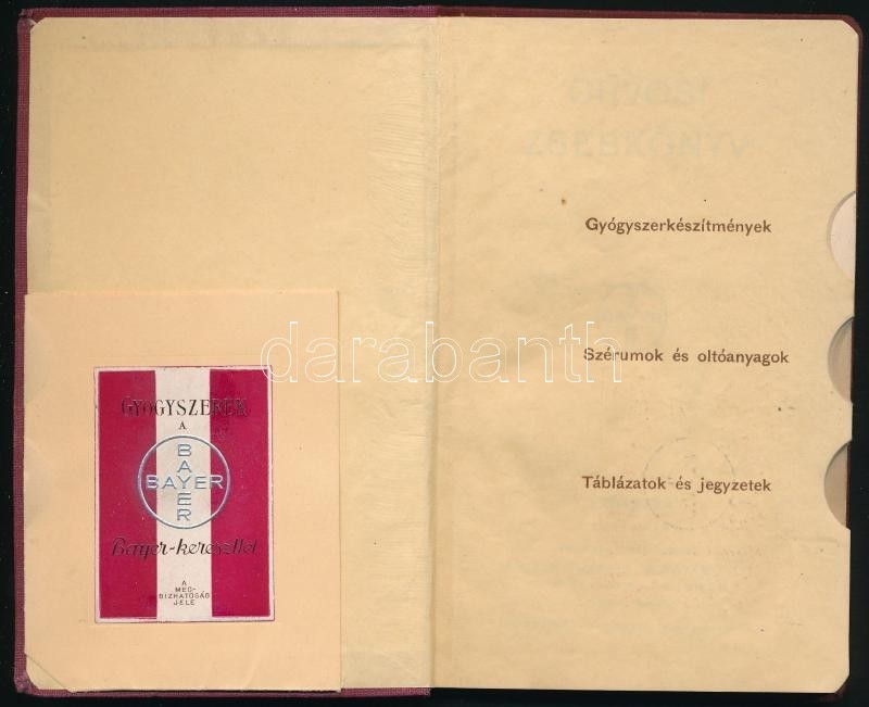 Orvosi Zsebkönyv. Bp.,(1941), Bayer Leverkusen-Magyar Pharma Gyógyáru Rt. Kiadói Egészvászon-kötés. Jó állapotban. - Non Classés