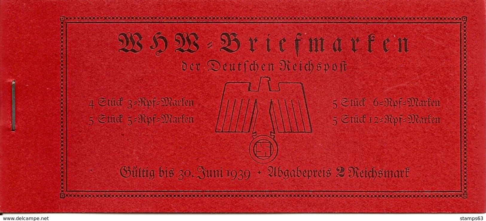 DEUTSCHES REICH / GERMANY EMPIRE, 1938, Booklet / Markenheftchen MH 45 - Cuadernillos