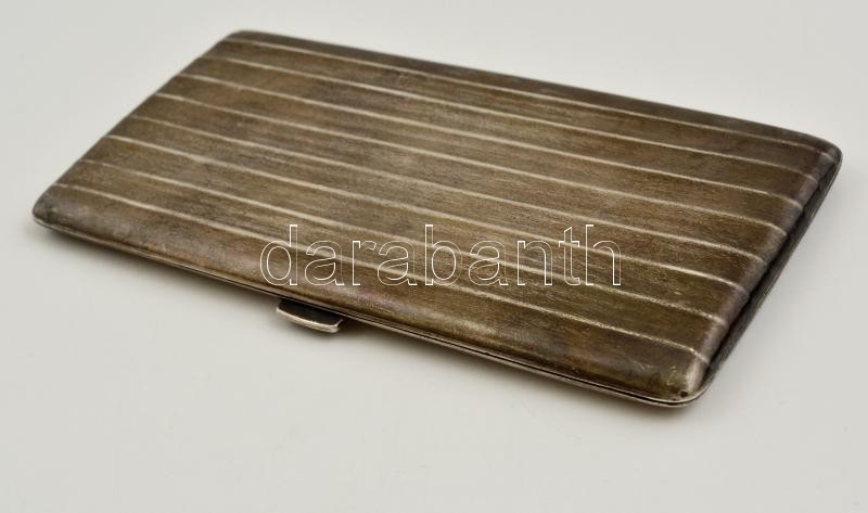 Ezüst (Ag) Art Deco Cigarettatárca, Belül Aranyozott, Jelzett (900),  15×7,5 Cm, Nettó: 184 G - Autres & Non Classés