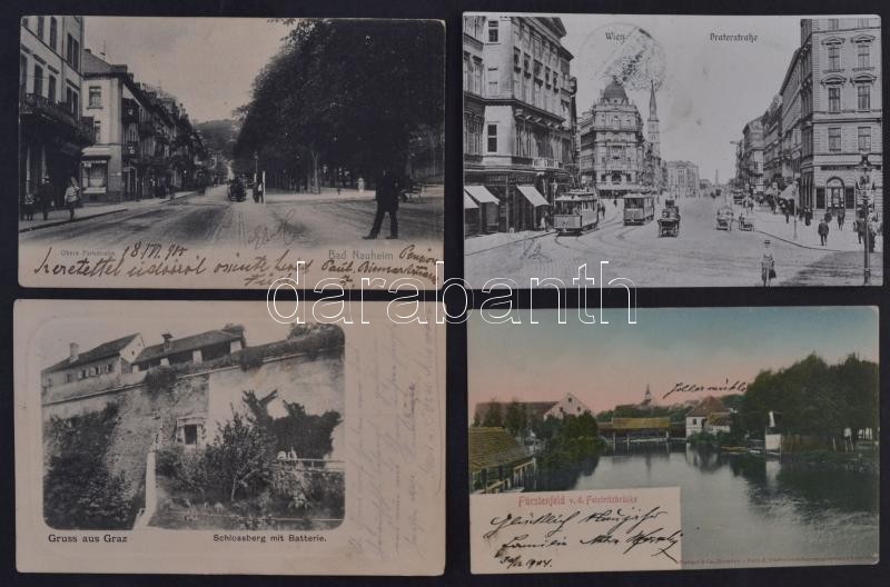 ** * Kb. 90 Db RÉGI Osztrák és Német Városképes Lap Jobbakkal / CCa. 90 Pre-1945 Austrian And German Town-view Postcards - Non Classés