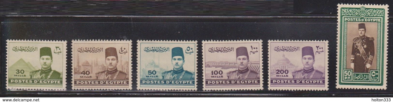 EGYPT Scott # 234-9 (NO 234B) MH - King Farouk & Pyramids - Unused Stamps