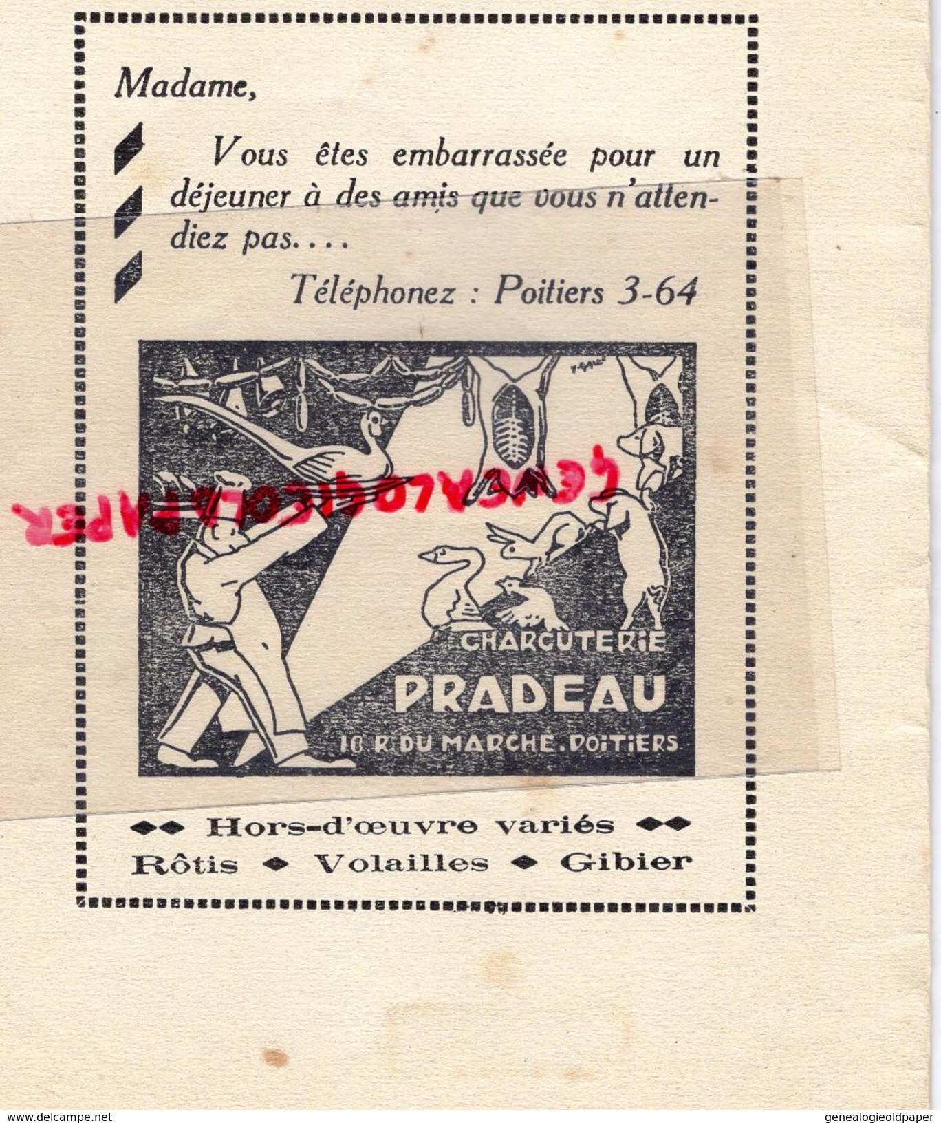 86- POITIERS- RARE PROGRAMME SAISON LYRIQUE 1931-NAGISCARDE-CHARCUTERIE PRADEAU-AMILCAR -DIEUDONNE-PAGANINI LEHAR - Programma's