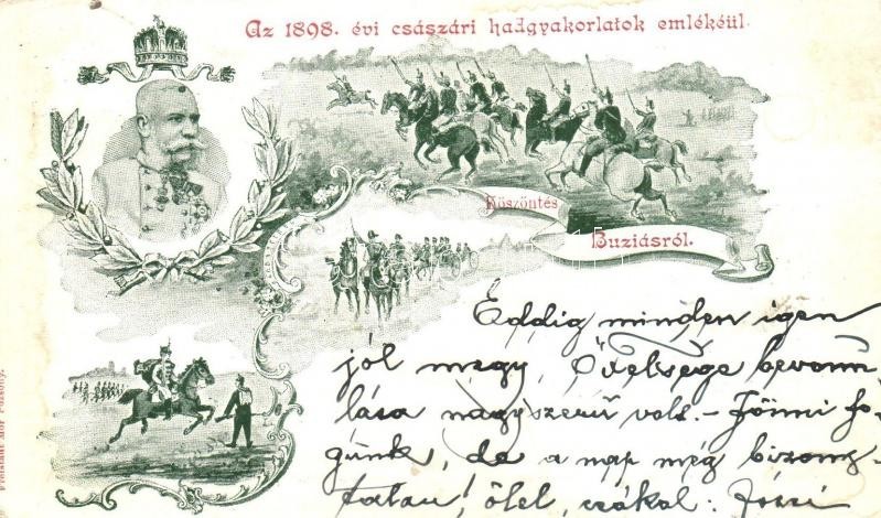 * T2/T3 1898 Buziás, Császári Hadgyakorlatok Emléklap. Ferenc József. Freistadt Mór Kiadása / Kaisermanöver, Franz Jospe - Unclassified