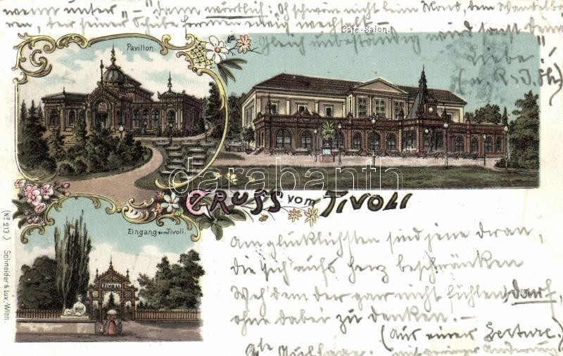 T2/T3 1898 Vienna, Wien; Tivoli Café, Litho (EB) - Unclassified