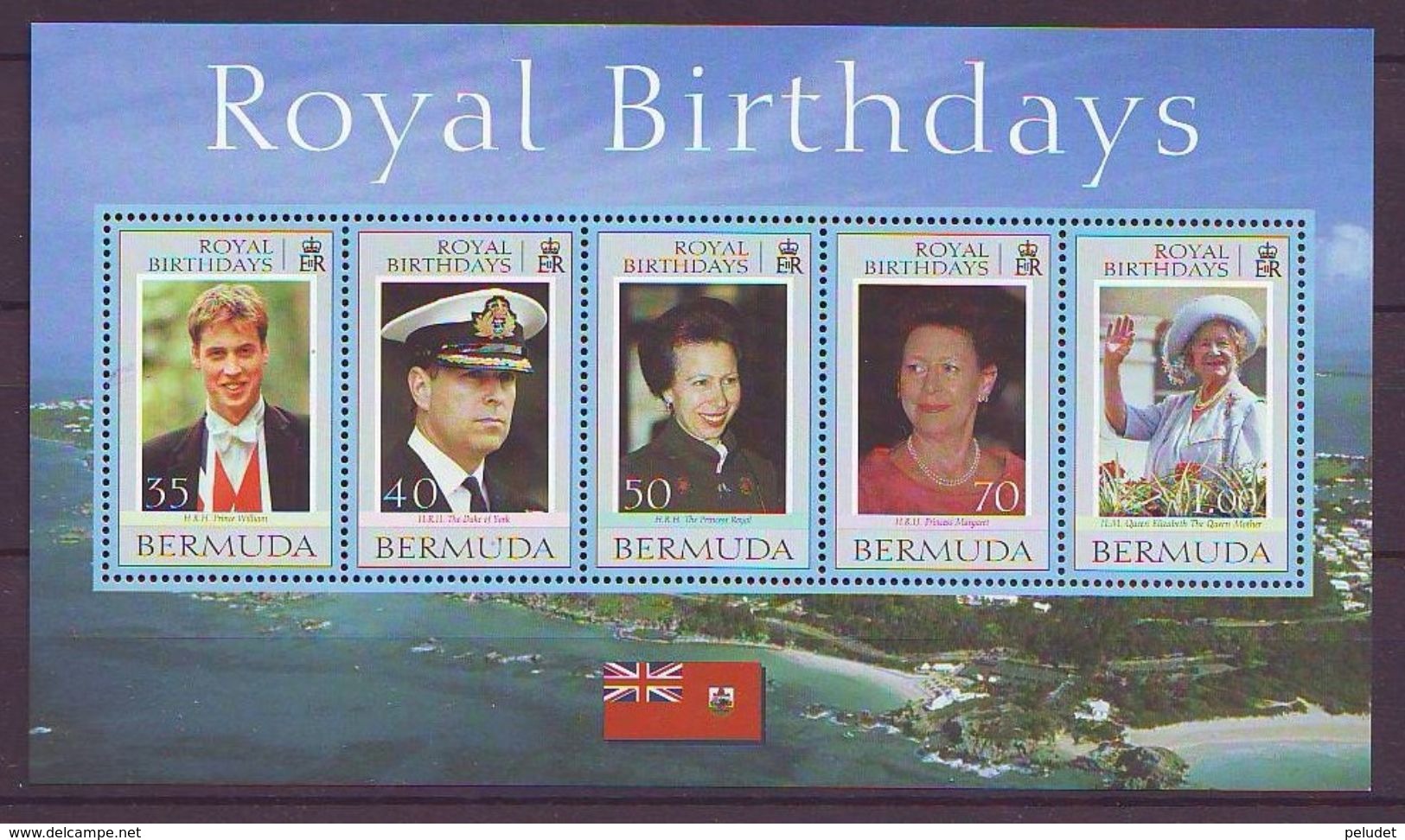 Bermuda 2000, Royal Birthdays - Minisheet Mint **, Mi BL10, Sn 795a, Yt BF10, Sg MS849 - Bermudas