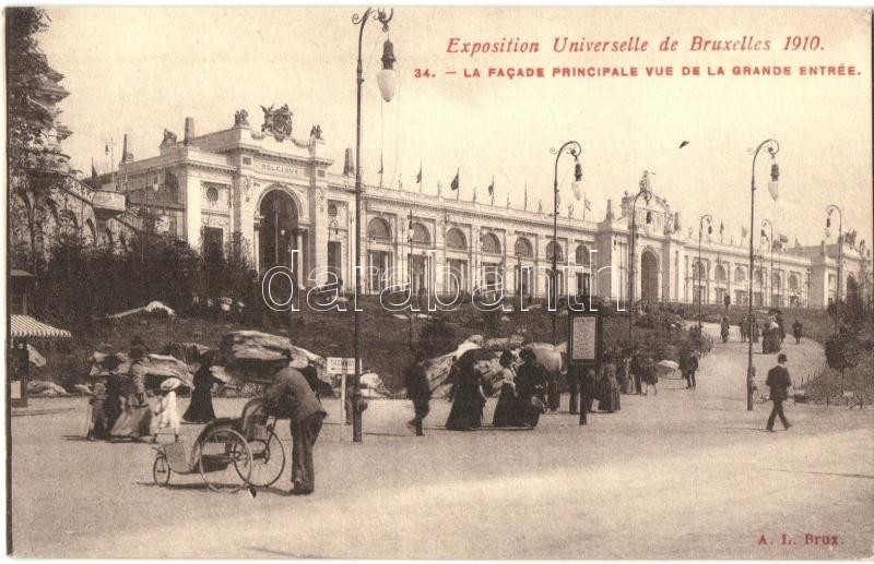 ** T1 1910 Brussels, Bruxelles; Exposition Universelle, La Facade Principale Vue De La Grande Entree / World Fair, Entry - Non Classés