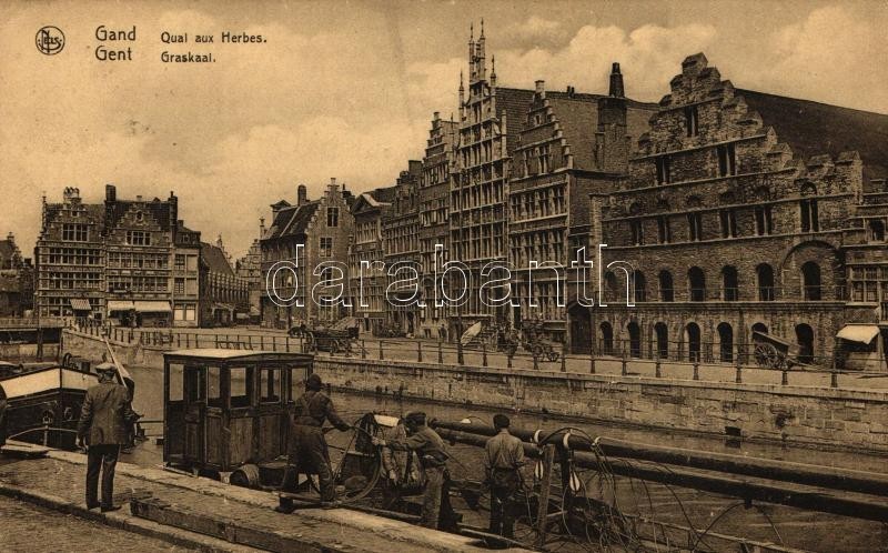 T2 Ghent, Gent, Gand; Graskaai / Quai Aux Herbes / Quay, Dock Workers - Non Classés
