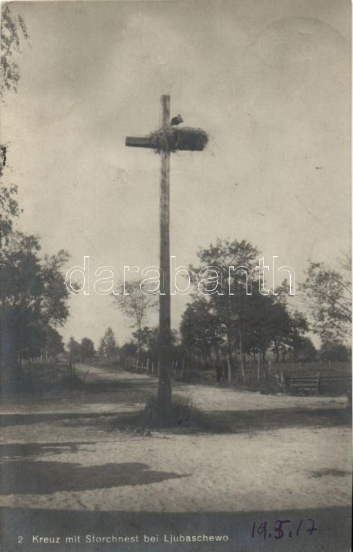 T2 Lyubashevo, Ljubaschewo; Kreuz Mit Storchnest / Cross With Stork Nest - Non Classés