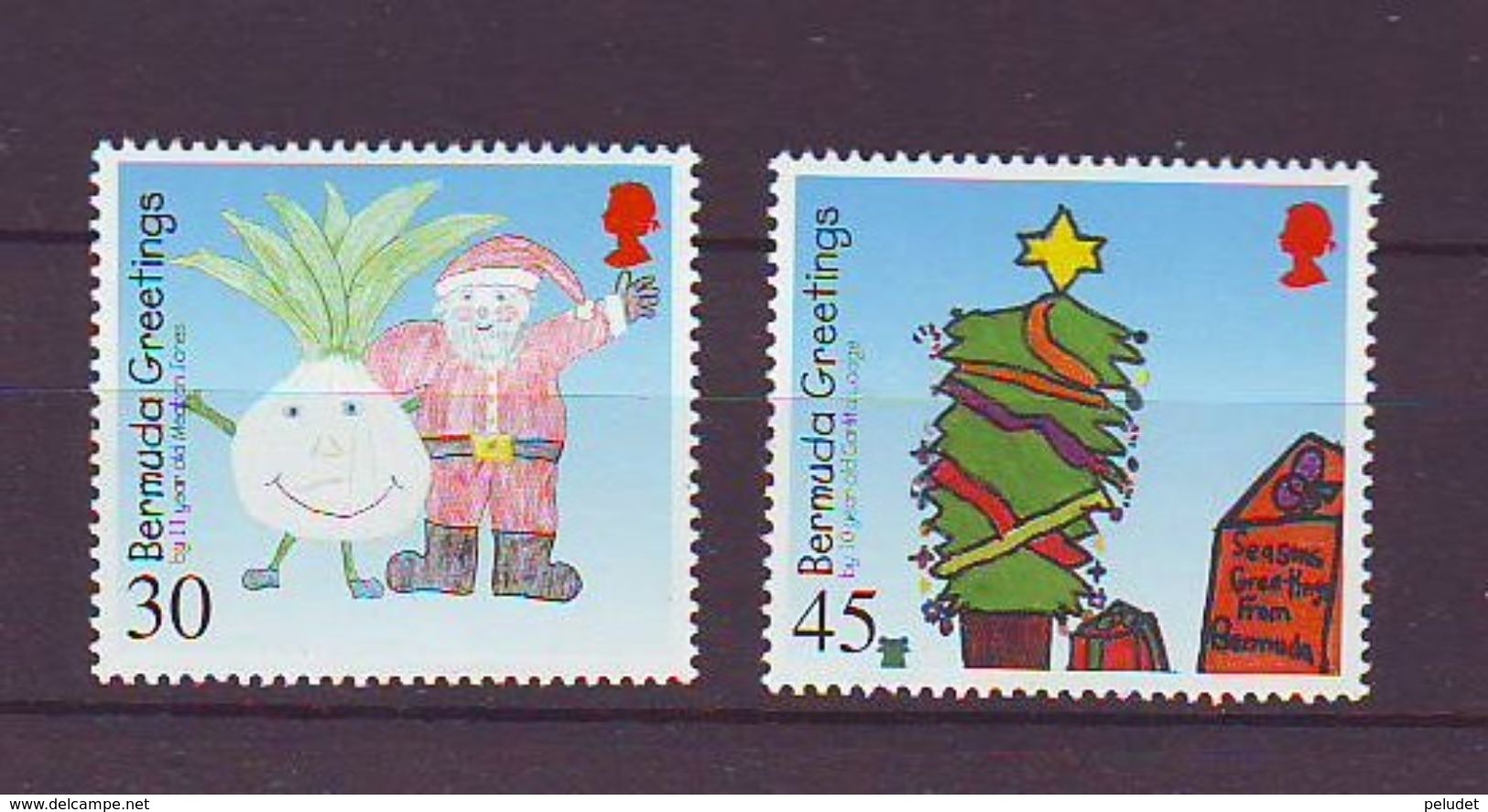 Bermuda - 2000 Christmas - Children's Paintings - 2 V Mint **, Mi 783-84, Sn 796-97, Yt 798-99, Sg 850-51 - Bermudas