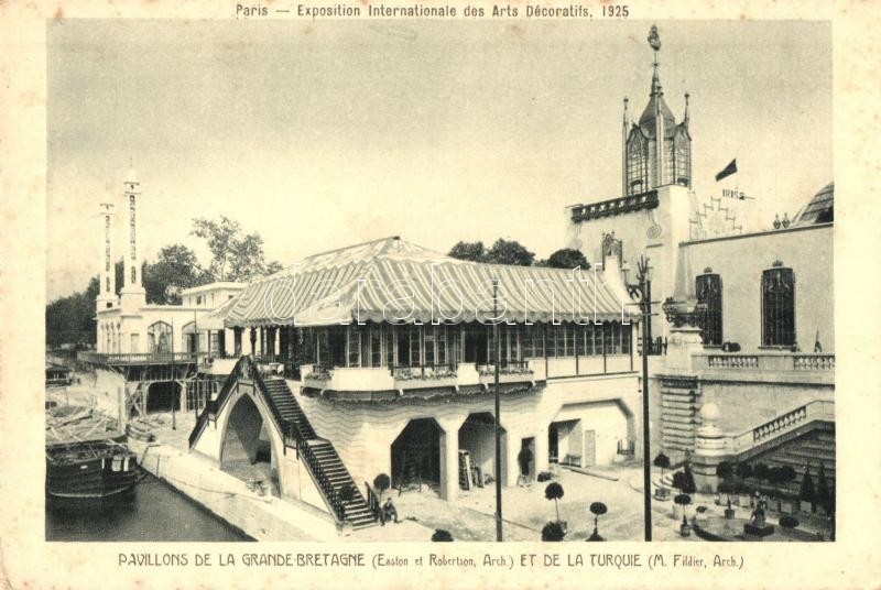 ** T2 1925 Paris, Exposition Internationale Des Arts Décoratifs, Pavillons De La Grande-Bretagne Et De La Turrquie / Int - Unclassified