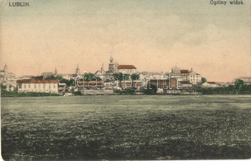 T2/T3 Lublin, Ogólny Widok / General View, WWI Filed Postcard With 'M. Kir. Honvédgyalog Hadosztály Térparancsnokság' +  - Unclassified