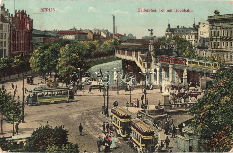 T3 Berlin, Hallesches Tor Mit Hochbahn / Gate, Trams, Autobuses, Railway (tear) - Unclassified