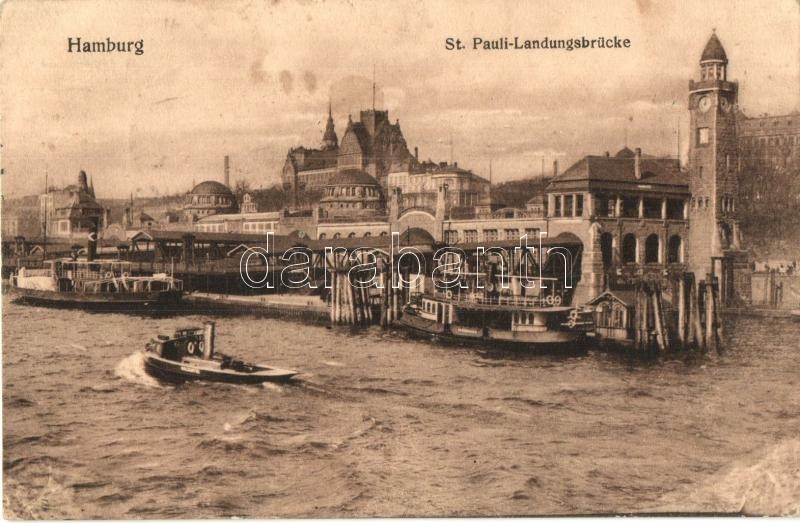 T2/T3 Hamburg, St. Pauli Landungsbrücke / Port, Ships (EK) - Unclassified