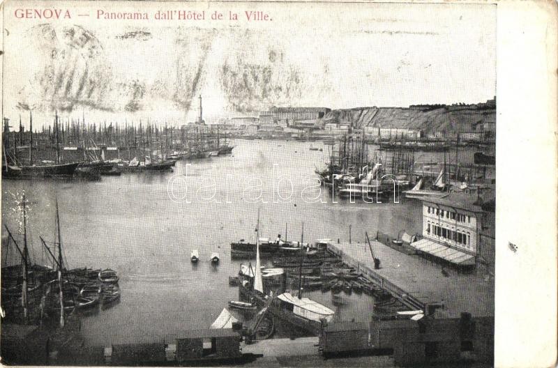 T2/T3 Genova, Genoa; Panorama Dall'Hotel De La Ville / Port (EK) - Non Classés