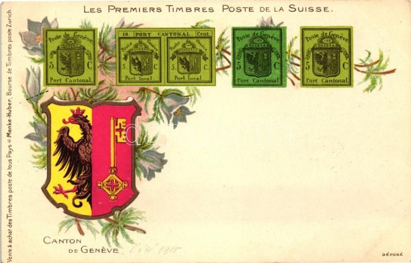 ** T1 Les Premiers Timbres Poste De La Suisse; Canton De Geneve / The First Stamps Of Switzerland, Litho - Non Classés